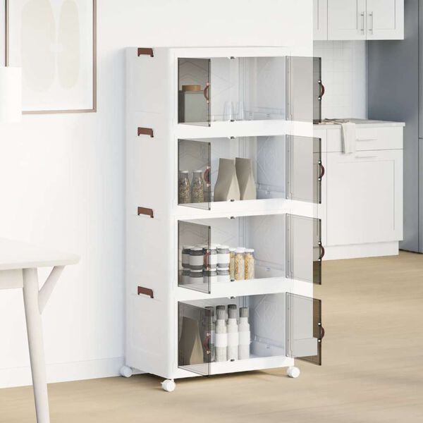 vidaXL Oppbevaringsboks stablebar med hjul 4-lags 75 L 64x40x141,5 cm