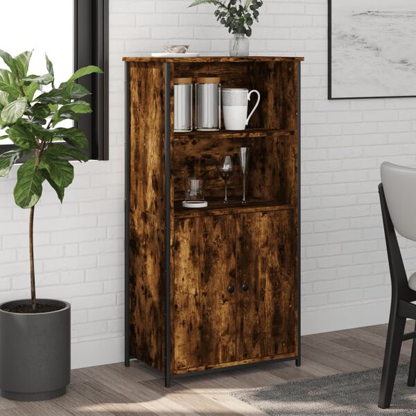 vidaXL Highboard r&oslash;kt eik 62x36x121,5 cm konstruert tre