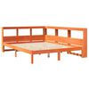 vidaXL Seng med bokhylle uten madrass voksbrun 160x200 cm heltre furu