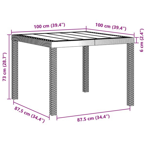 vidaXL Hage Spisegruppe 5 pcs Brun Polypropen