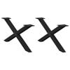 vidaXL Salongbordben X-formet 2 stk svart 70 x (30-31) cm st&aring;l
