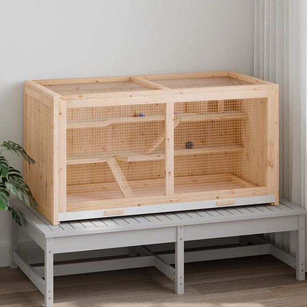 vidaXL Hamsterbur 104x52x54 cm heltre gran