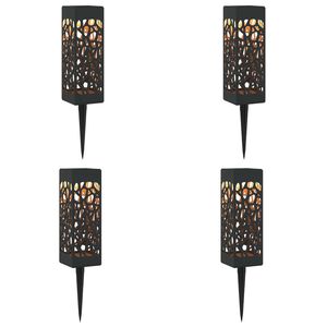 vidaXL Utend&oslash;rs sollys med bakkefeste 4 pcs Varmhvit 29 cm PP