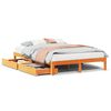 vidaXL Sengeramme med skuffer voksbrun 135x190 cm heltre furu