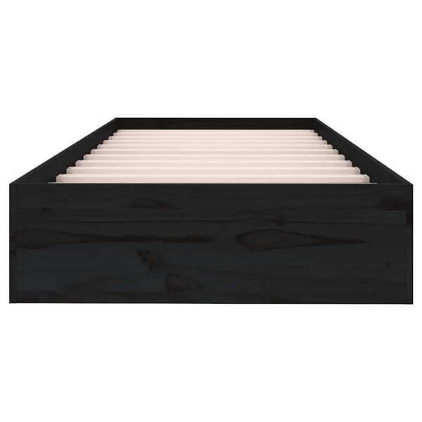 vidaXL Sengeramme svart heltre 75x190 cm Small Single