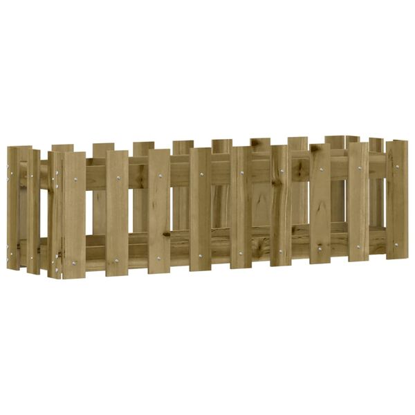 vidaXL Høybed med gjerdedesign 100x30x30 cm heltre furu