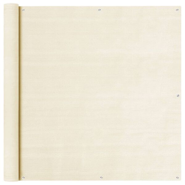 vidaXL Balkongskjerm kremhvit 120x600 cm HDPE