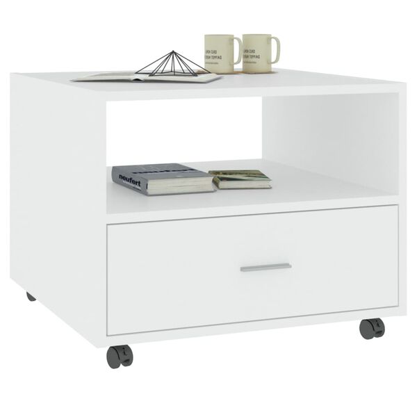 vidaXL Salongbord hvit 55x55x40 cm konstruert tre