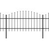 vidaXL Hagegjerde med spydtopp stål (1-1,25)x13,6 m svart