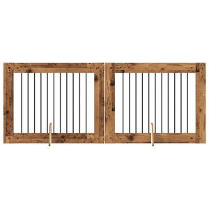 vidaXL Hundegate med stender 2 pcs Gammelt tre 100 x 80 cm