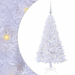 vidaXL Kunstig juletre Hvit 120 cm PVC og st&aring;l