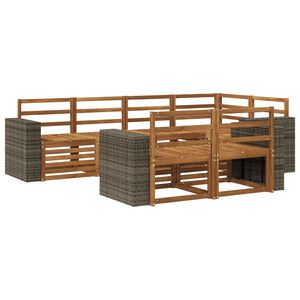 vidaXL Utend&oslash;rs sofa-sett 7 stk. Naturlig Polyester