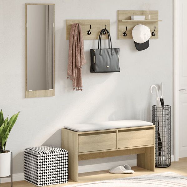 vidaXL Gangmøbler 4 deler sonoma eik konstruert tre