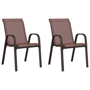 vidaXL Stablebare hagestoler 2 stk brun textilene-stoff