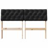 vidaXL Polstret sengegavl Svart 120 cm Massiv furu
