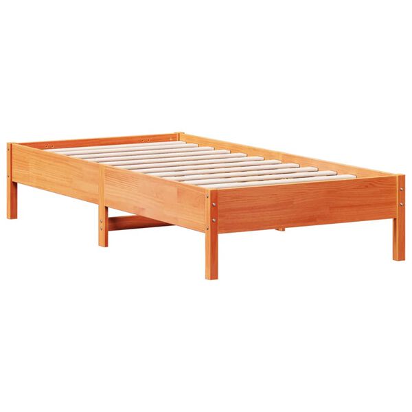 vidaXL Sengeramme uten madrass voksbrun 75x190 cm heltre furu