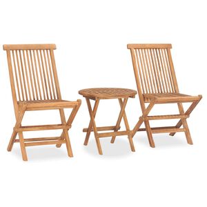 vidaXL Utend&oslash;rs spisestue sammenleggbar 3 deler heltre teak