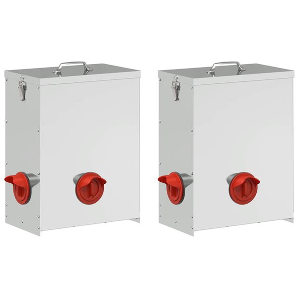 vidaXL H&oslash;nsefutteral 2 pcs s&oslash;lv 32,5 x 20,5 x 43 cm Galvanisert St&aring;l