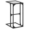 vidaXL Sidebord med gjennomsiktig glassplate 40x30x61,5 cm st&aring;l