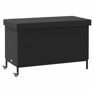 vidaXL Putekasse med hjul svart 110x55x73 cm polyrotting