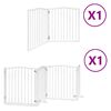 vidaXL Hundeport sammenleggbar 6 paneler hvit 480 cm poppeltre
