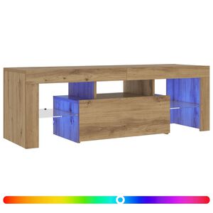 vidaXL TV-benk med LED-lys artisan eik 120x36,5x40 cm konstruert tre