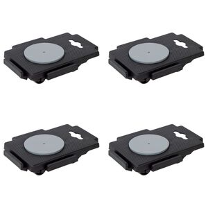 vidaXL Flyttebrett med 8 hjul 4 stk svart polypropylen 150 kg