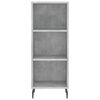 vidaXL Highboard betonggr&aring; 34,5x34x180 cm konstruert tre
