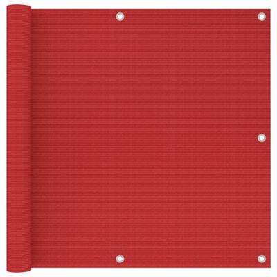 vidaXL Balkongskjerm rød 90x600 cm HDPE
