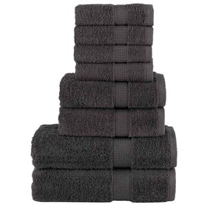 vidaXL Premium h&aring;ndklesett 8 deler SOLUND antrasitt 600 g/m2