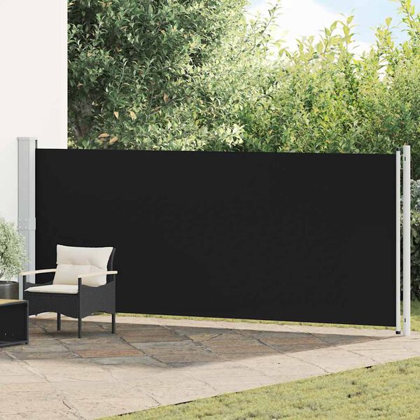 vidaXL Uttrekkbar sidemarkise 600x160 cm svart