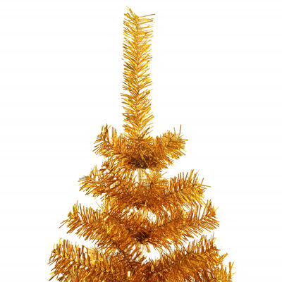 vidaXL Kunstig juletre med stativ gull 180 cm PET