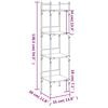 vidaXL Bokhylle 4 etasjer brun eik 35x30x138,5 cm konstruert tre
