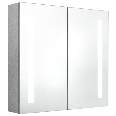 vidaXL LED-speilskap til bad betonggrå 62x14x60 cm