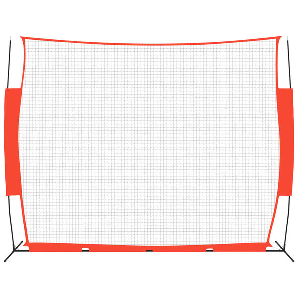 vidaXL Baseballnett rød og svart 369x107x271 cm stål og polyester