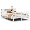 vidaXL Seng med bokhylle uten madrass hvit 150x200 cm heltre furu