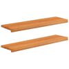 vidaXL Vinduplanker 2 stk. Lys Brun 100 x 25 x 2 cm Massiv b&oslash;ketre