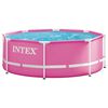 INTEX Metallramme Overjordisk Sv&oslash;mmebasseng 244 x 76 cm Rund for Rosa