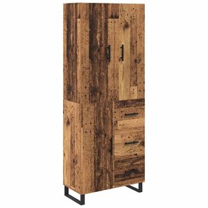 vidaXL H&oslash;yskap 2 pcs Gamle tre 69,5 x 34 x 180 cm Sponplater og glass