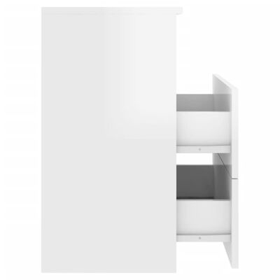 vidaXL Nattbord høyglans hvit 50x32x60 cm