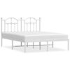 vidaXL Sengeramme i metall med sengegavl hvit 150x200 cm