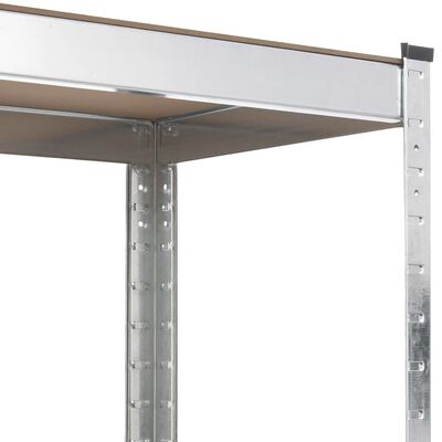 vidaXL Arbeidsbord med hyller 5 lag sølv stål og konstruert tre