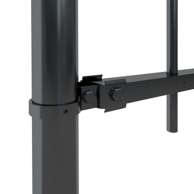 vidaXL Hagegjerde med buet topp stål 8,5x0,8 m svart