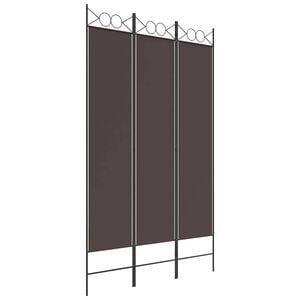 vidaXL Romdeler 3 paneler brun 120x200 cm stoff