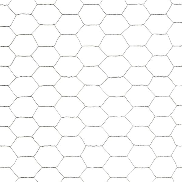 vidaXL Trådgjerde kylling galvanisert stål 25x1,5 m sølv