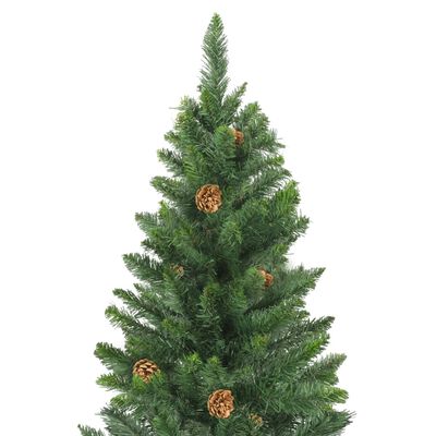 vidaXL Kunstig juletre med furukongler grønn 210 cm