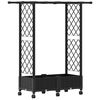 vidaXL Hevet Bed med Trellis og Tak Svart 122,5 x 40 x 127 cm PP