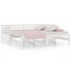 vidaXL Uttrekkbar dagseng hvit 2x(90x190) cm heltre furu