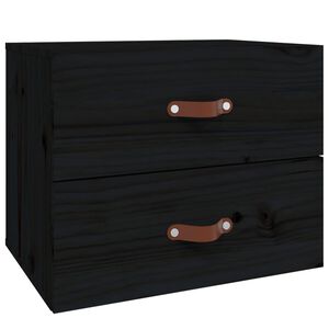 vidaXL Veggmontert nattbord svart 50x36x40 cm