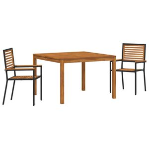 vidaXL Hage Spisegruppe 3 pcs Svart Poly rattan